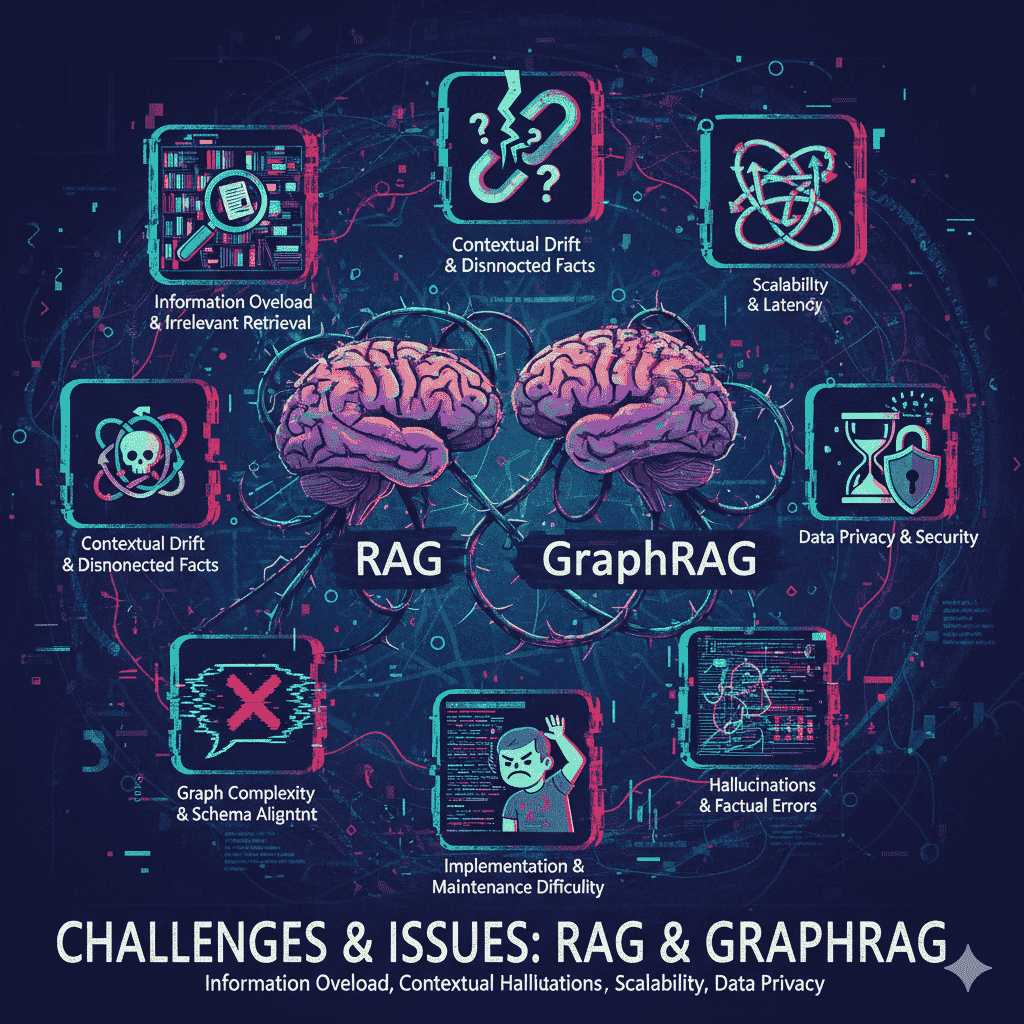 Abstract representation of rag and graphrag Challenges and Issues
